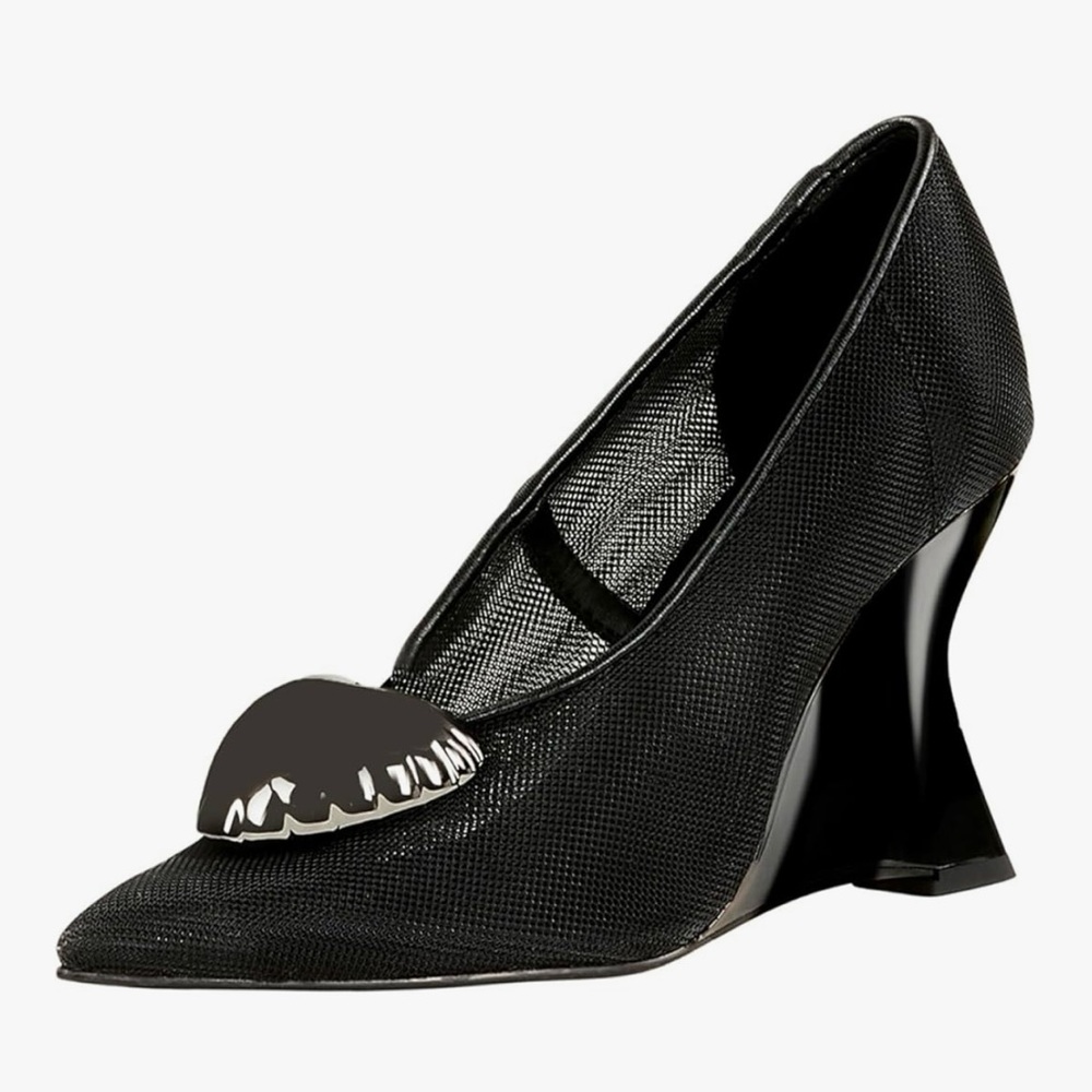 Katy Perry Collections Black Heels with Silver Accent